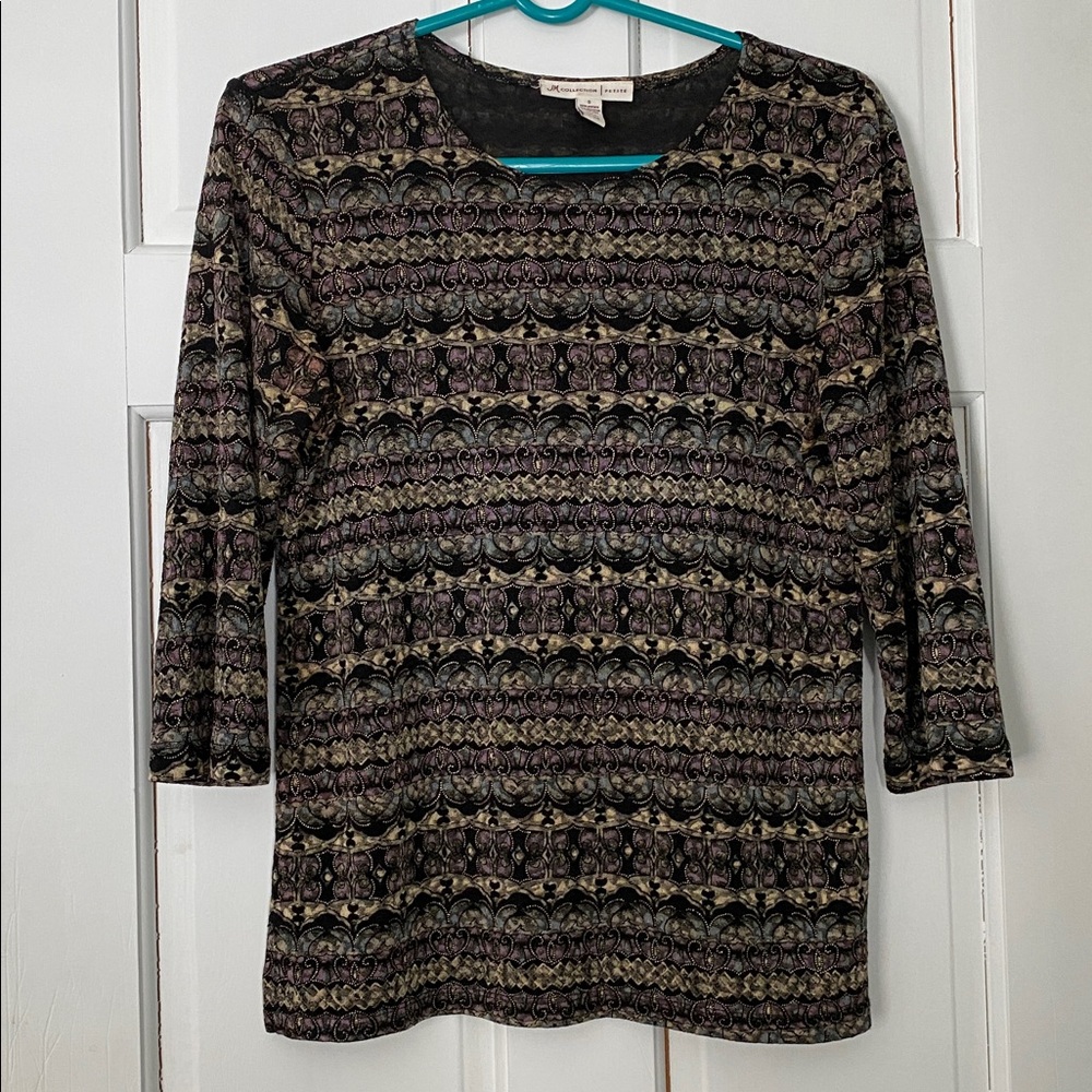 JM Collection Multicolor Long Sleeve Top